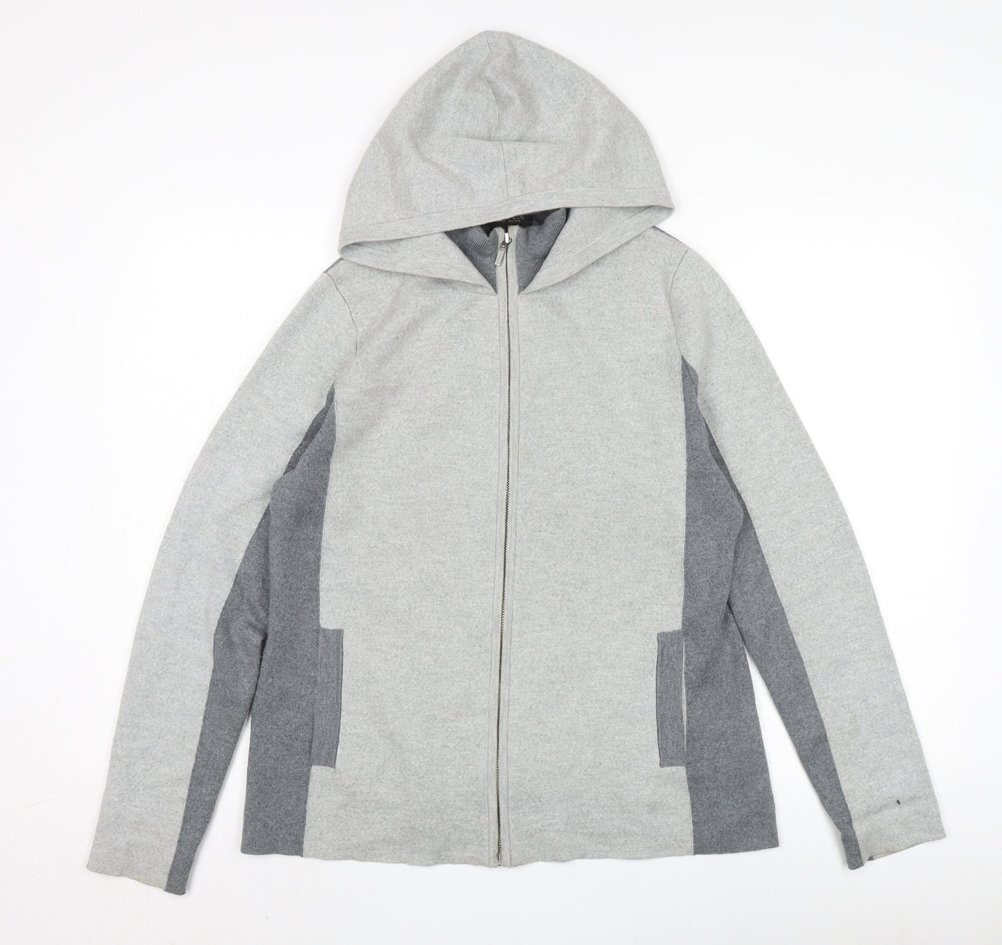 Rachel Zoe Women's Grey Hooded Jacket L
