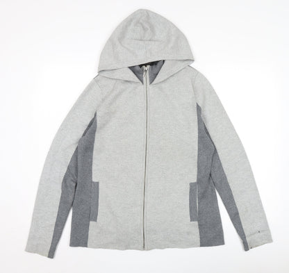 Rachel Zoe Women's Grey Hooded Jacket L