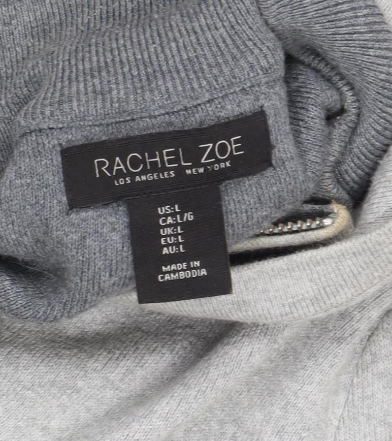 Rachel Zoe Women's Grey Hooded Jacket L