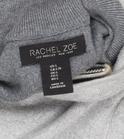 Rachel Zoe Women's Grey Hooded Jacket L