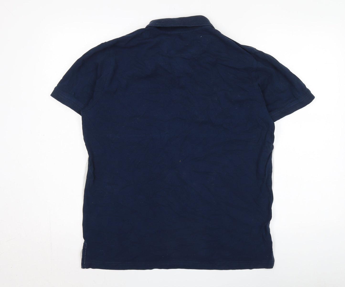 Pierre Cardin Men's Blue Colourblock Polo, Size L