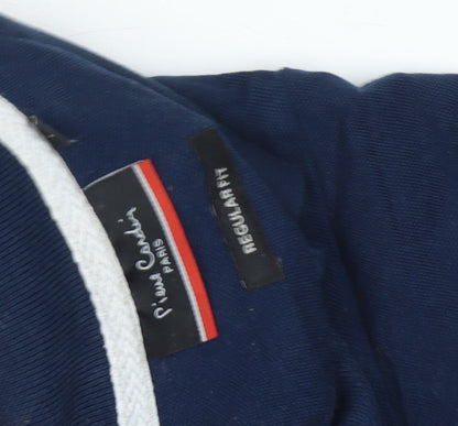 Pierre Cardin Men's Blue Colourblock Polo, Size L