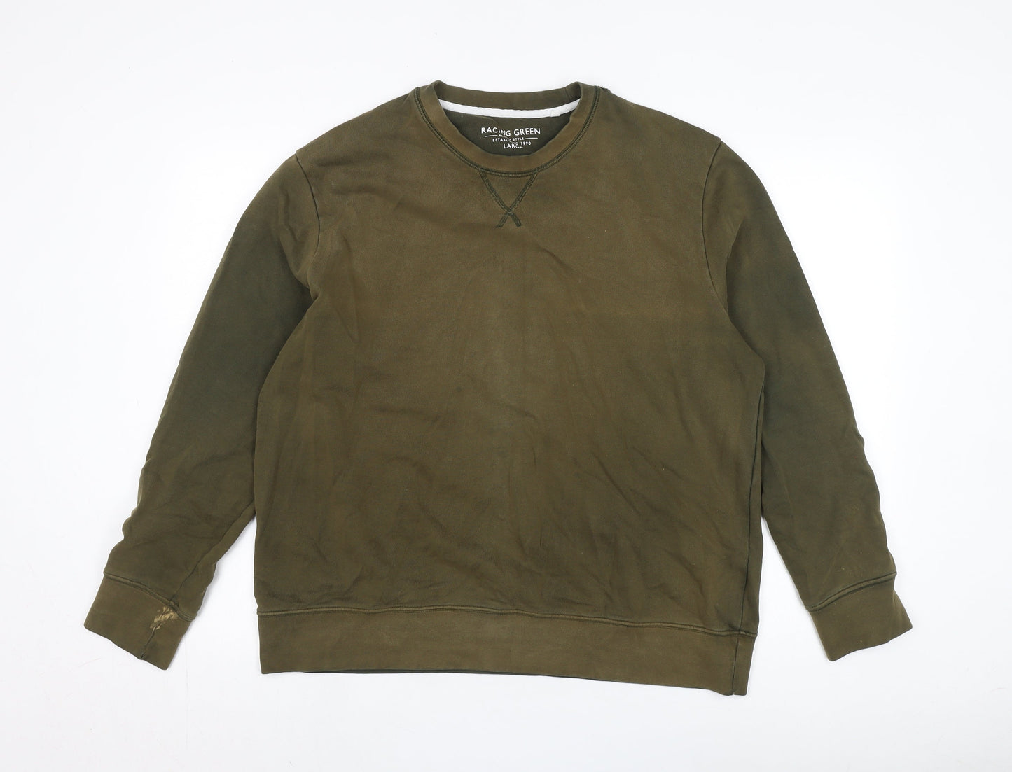 Mens UK Size L Racing Green Green Pullover Sweatshirt