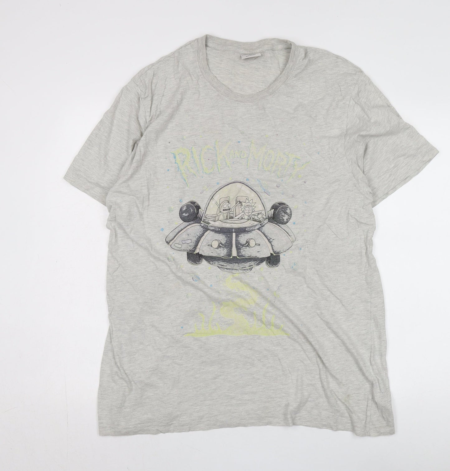 Rick and Morty Grey T-Shirt 2XL Unisex Casual Cartoon