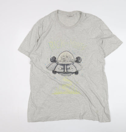 Rick and Morty Grey T-Shirt 2XL Unisex Casual Cartoon