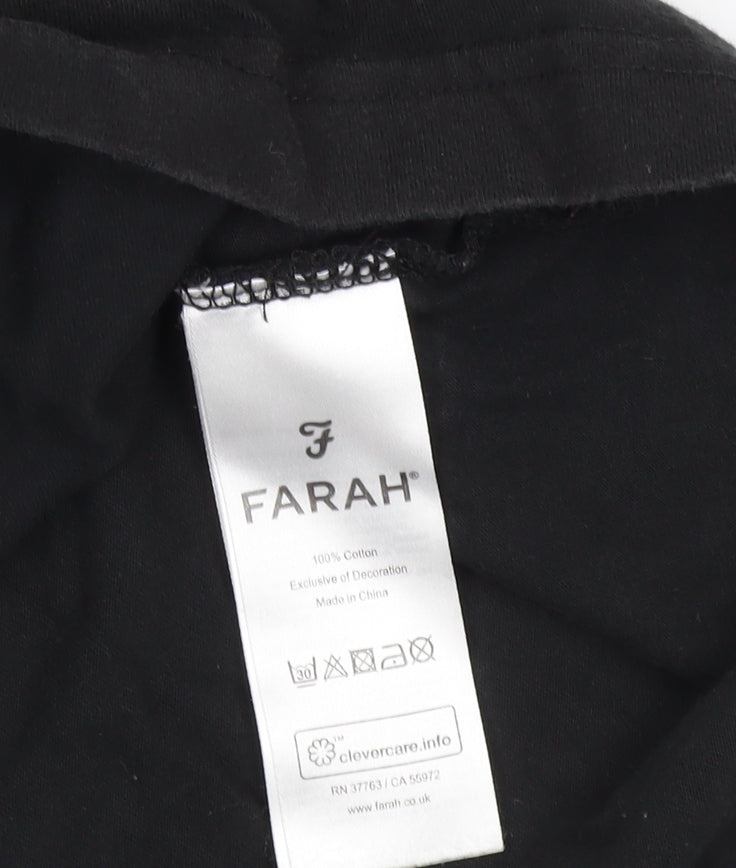 Mens UK Size S Farah Black  T-Shirt