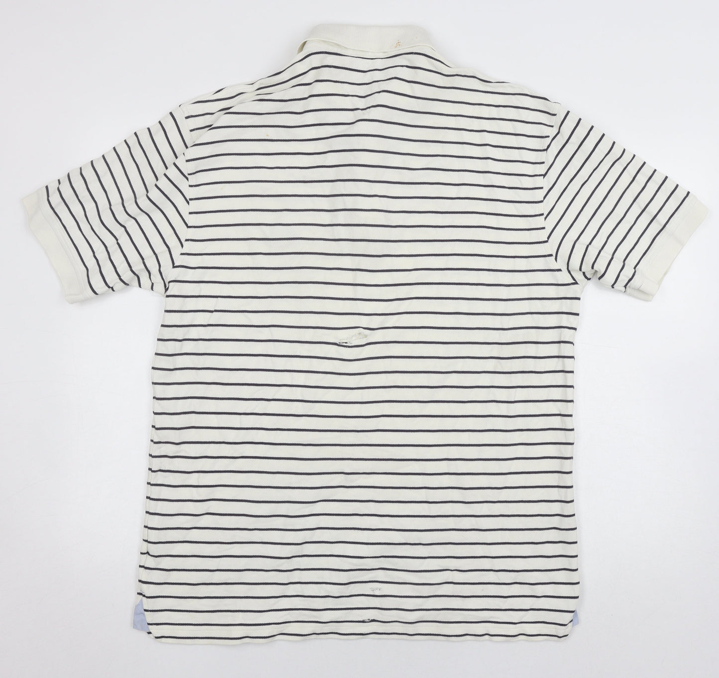 Tommy Hilfiger Men's XL Polo Shirt White Striped Casual