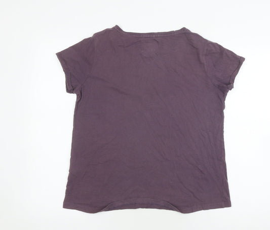 Womens UK Size 2XS Superdry Purple Basic T-Shirt