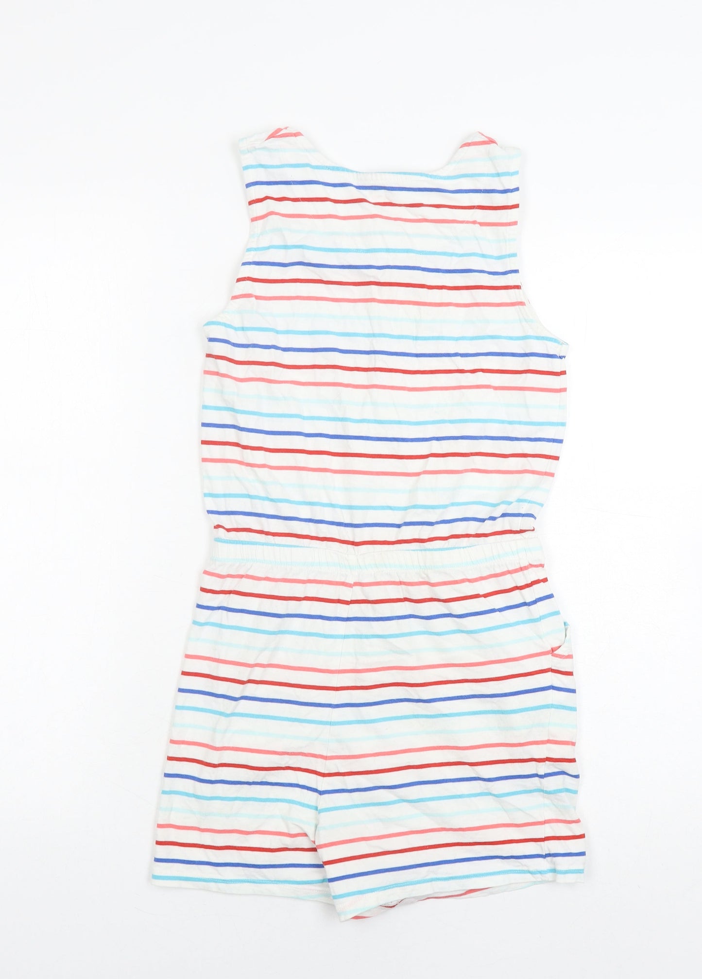 Maine Girls Multi-Stripe Cotton Playsuit, Size 13-14