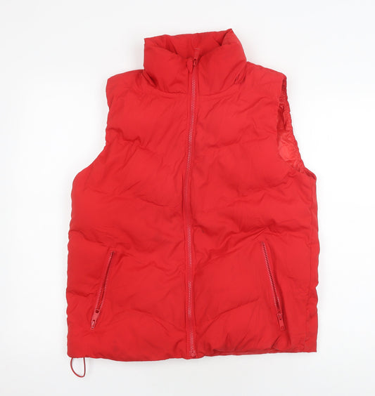 GAP Women's Red Puffer Waistcoat Large Cozy Winter