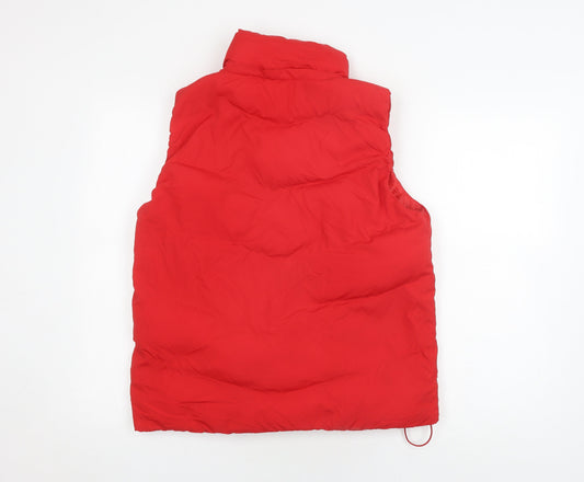 GAP Women's Red Puffer Waistcoat Large Cozy Winter