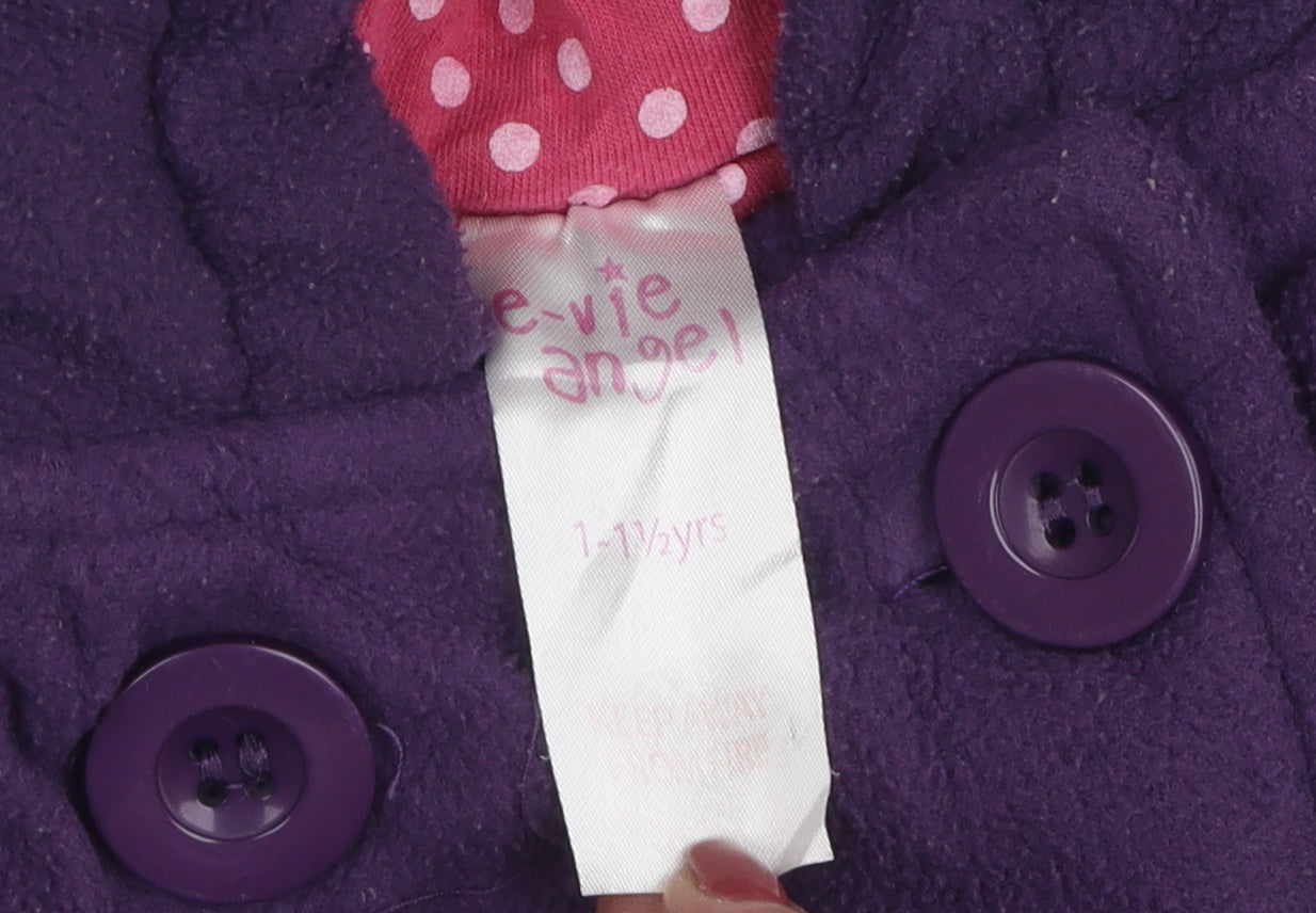 E-Vie Angel Girls' Purple Hooded Coat 12-18 Months