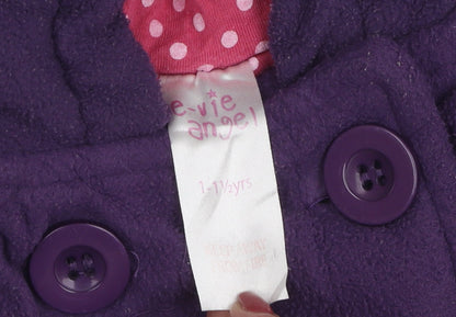 E-Vie Angel Girls' Purple Hooded Coat 12-18 Months