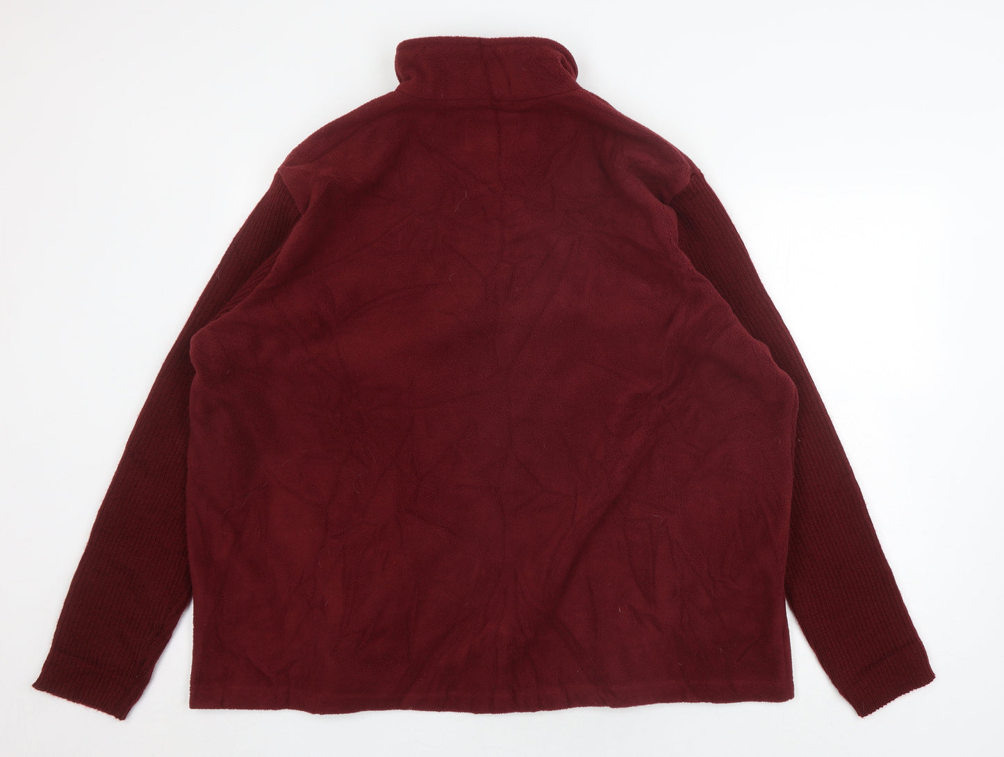 Womens UK Size 3XL Pure & Natural Red Full Zip Jumper