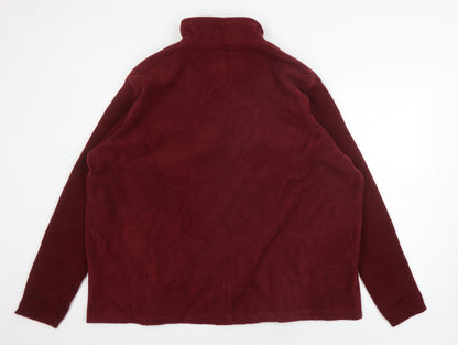 Womens UK Size 3XL Pure & Natural Red Full Zip Jumper