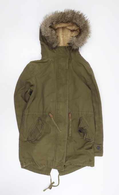 Womens UK Size 8 Jack Wills Green Parka Coat