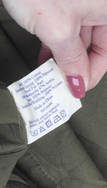 Womens UK Size 8 Jack Wills Green Parka Coat
