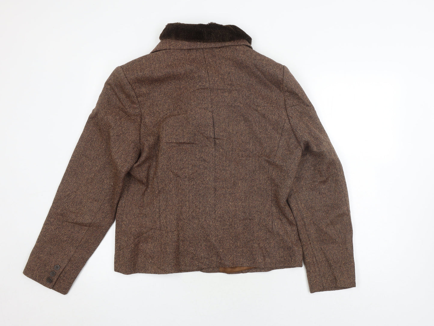 Kaliko Women's Brown Herringbone Blazer Size 14