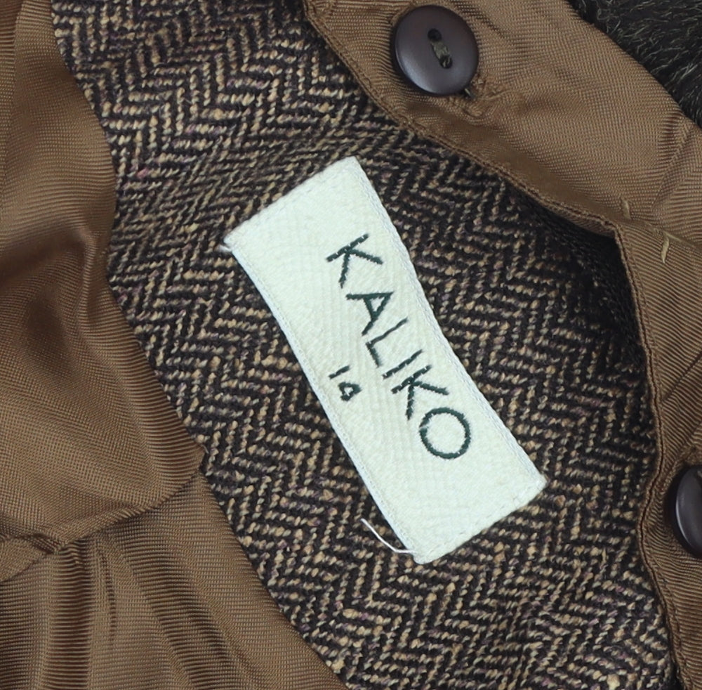 Kaliko Women's Brown Herringbone Blazer Size 14