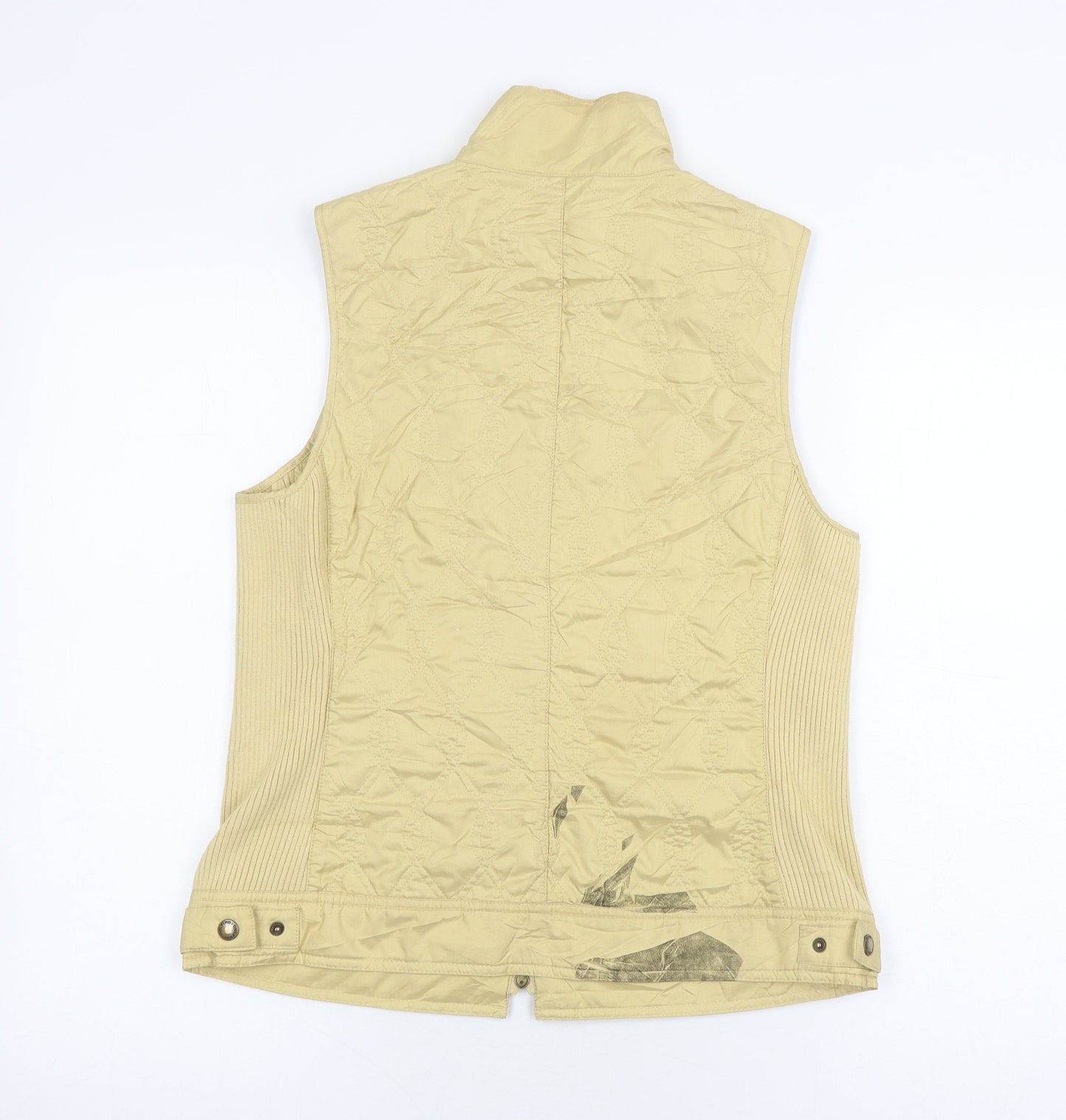 Golfino Women's Beige Waistcoat Size 12, Zipped Pockets
