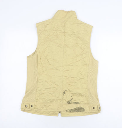 Golfino Women's Beige Waistcoat Size 12, Zipped Pockets