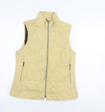 Golfino Women's Beige Waistcoat Size 12, Zipped Pockets