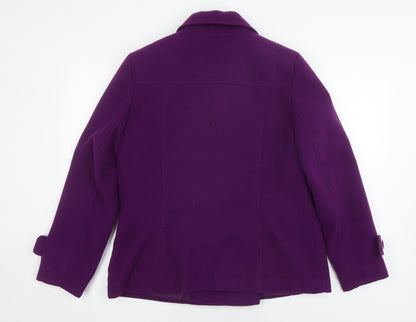 Womens UK Size 14 Style by EWM Purple Pea Coat