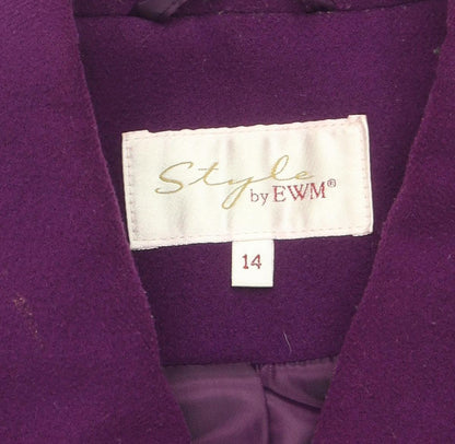 Womens UK Size 14 Style by EWM Purple Pea Coat