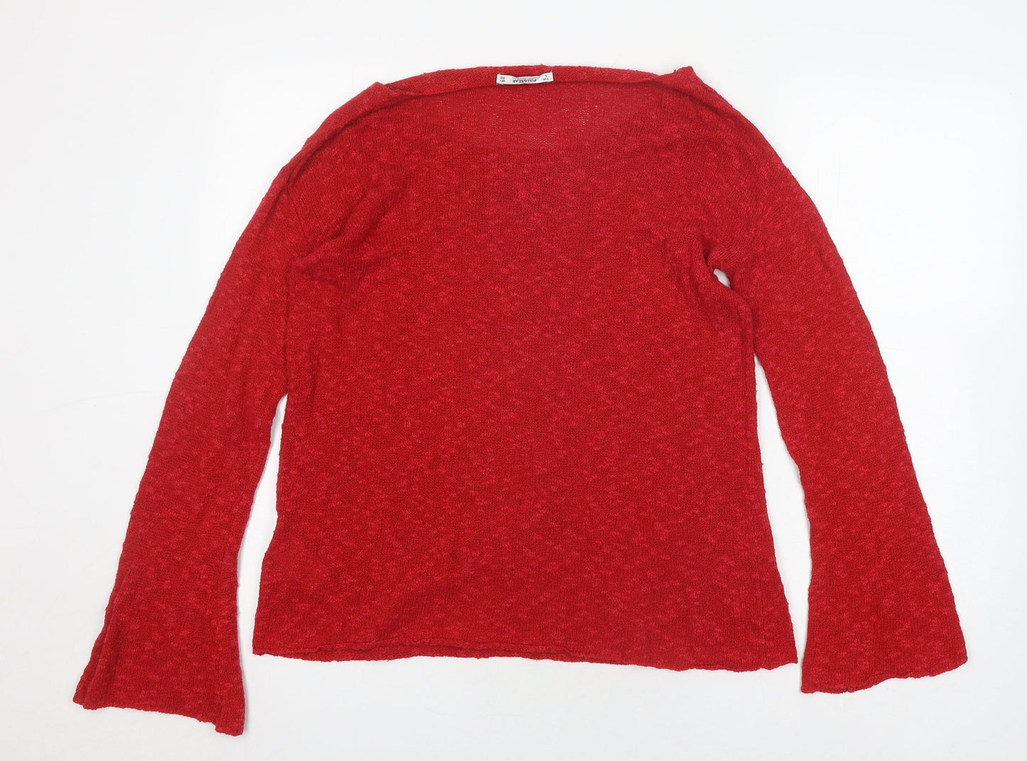 Womens UK Size L Pull&Bear Red Pullover Jumper