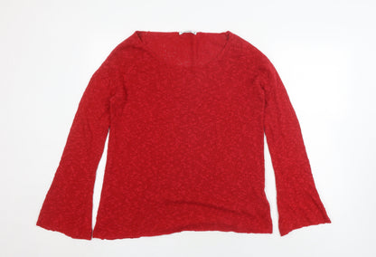 Womens UK Size L Pull&Bear Red Pullover Jumper