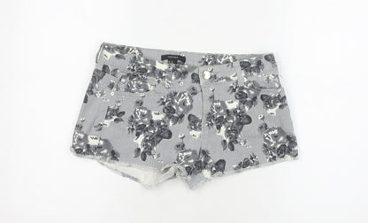 Forever 21 Women's Grey Floral Cut-Off Shorts