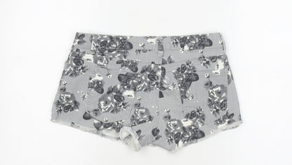 Forever 21 Women's Grey Floral Cut-Off Shorts