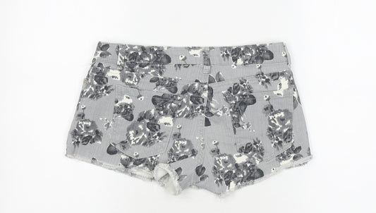 Forever 21 Women's Grey Floral Cut-Off Shorts