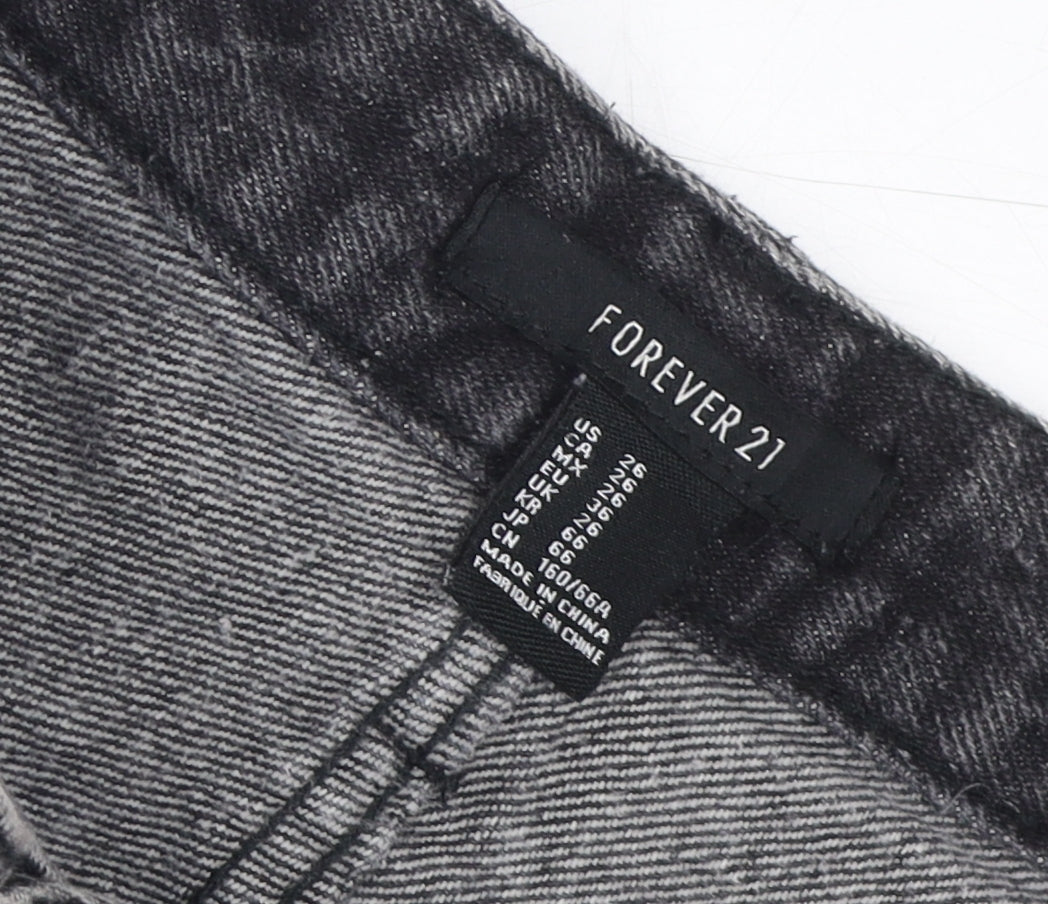 Forever 21 Black Women Cut-Off Denim Shorts Size 6