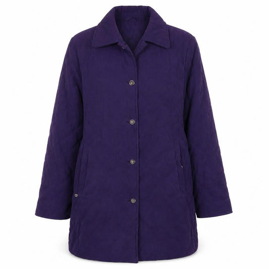Womens UK Size 10 Easttex Purple Quilted Coat