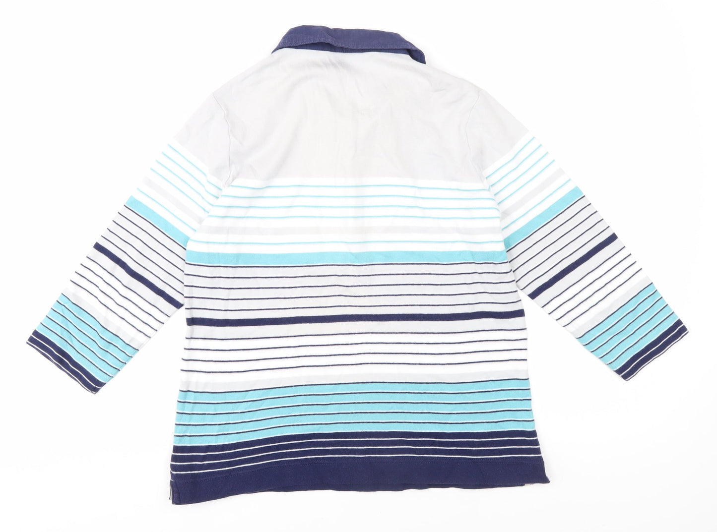 Honor Millburn Unisex White Striped Polo, Size S