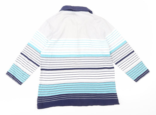 Honor Millburn Unisex White Striped Polo, Size S