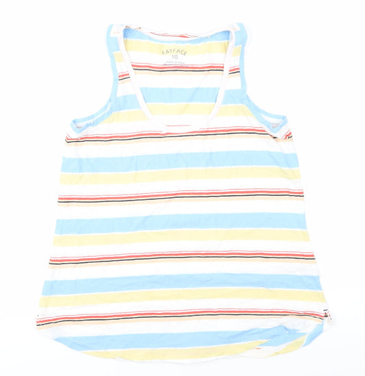 FatFace Women's Multicolour Tank Top Size 10 - Casual Striped Wear