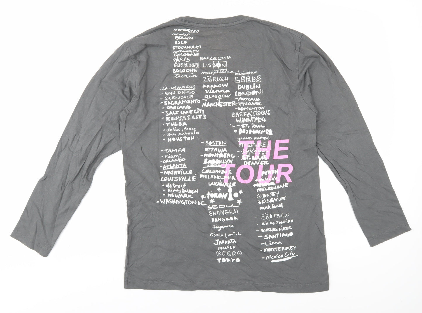Shawn Mendes Grey Unisex Music Tour T-Shirt M Long Sleeve