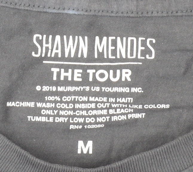 Shawn Mendes Grey Unisex Music Tour T-Shirt M Long Sleeve