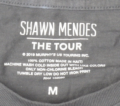 Shawn Mendes Grey Unisex Music Tour T-Shirt M Long Sleeve