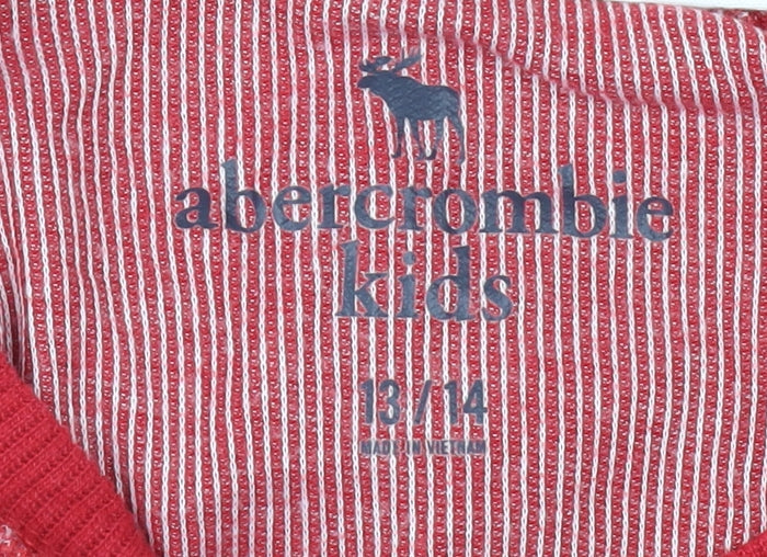 Abercrombie Kids Red Boys Casual Long Sleeve Pullover Top 13-14