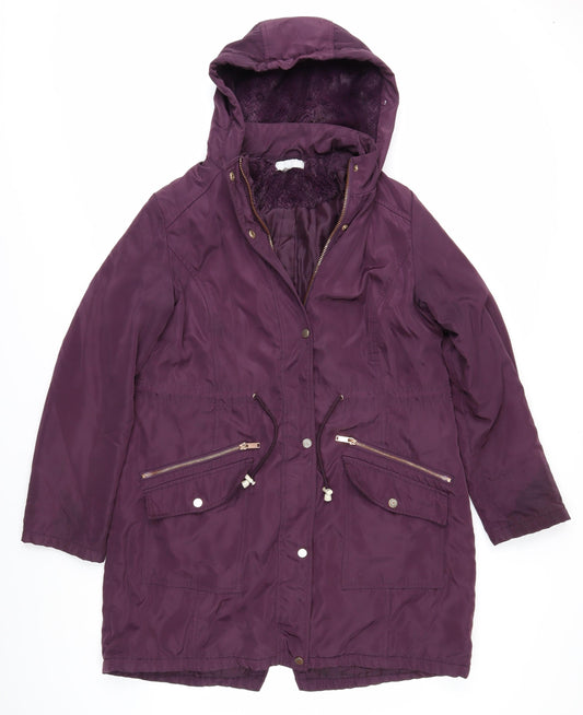 Red Herring Women's Purple Parka Coat Size 14