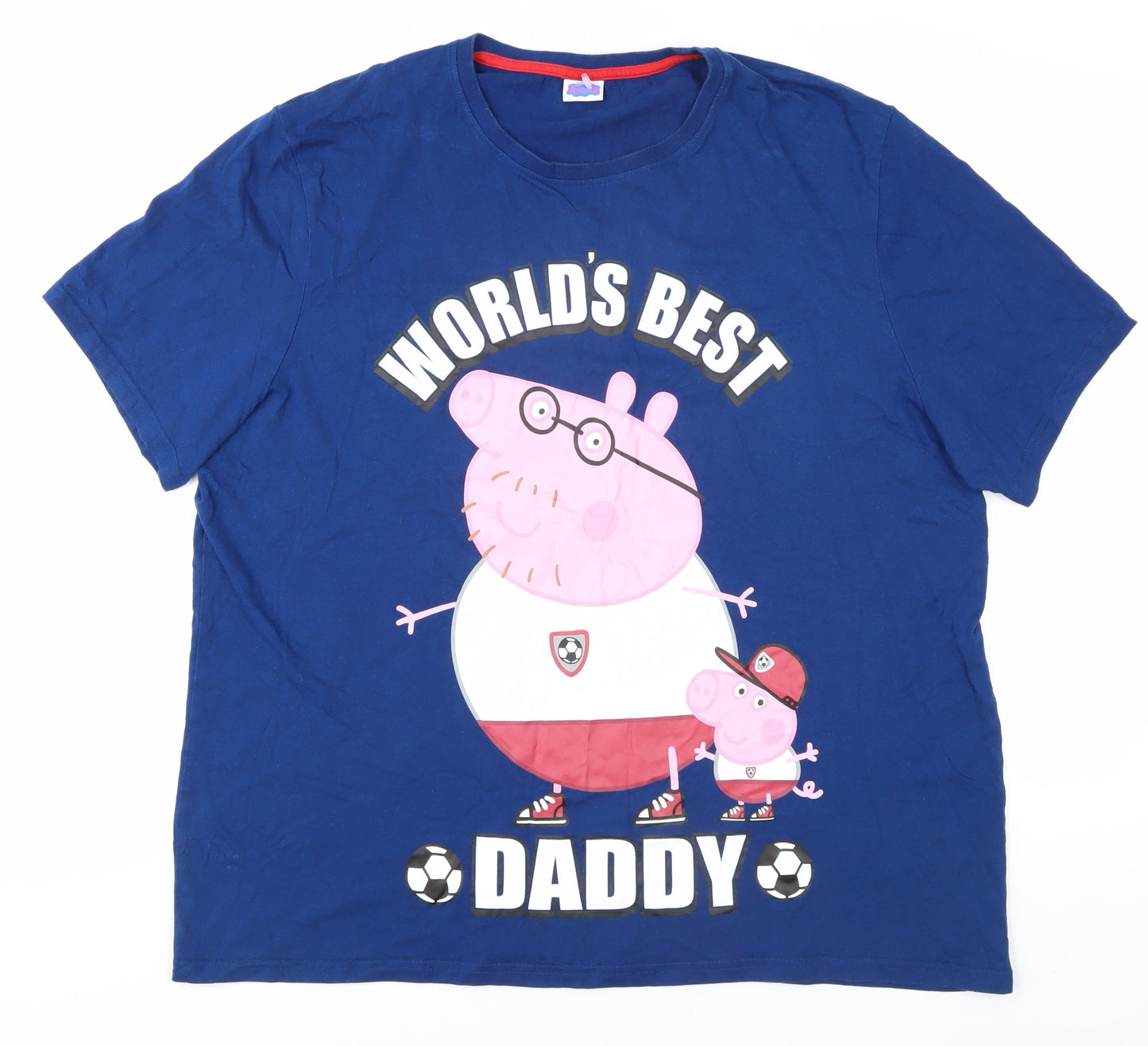 George Men's Blue Peppa Pig Dad T-Shirt 3XL