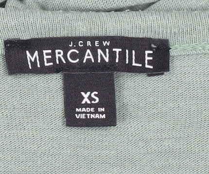 Womens UK Size XS J.CREW Green Basic T-Shirt
