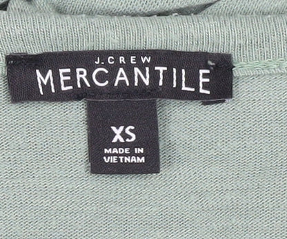 Womens UK Size XS J.CREW Green Basic T-Shirt