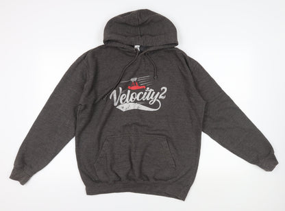 Just Hoods Unisex Grey Pullover Hoodie, Size L