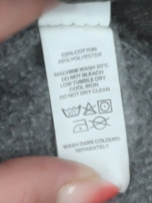 Just Hoods Unisex Grey Pullover Hoodie, Size L