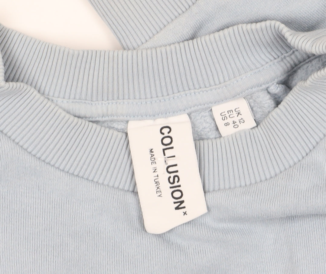 Collusion Women's Blue Crew Neck Sweatshirt Size 12