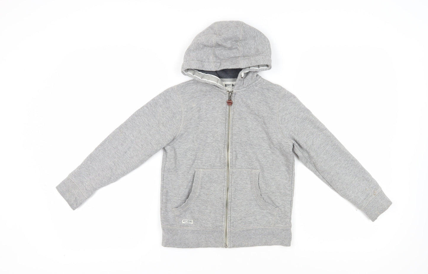 Next Boys Grey Full Zip Hoodie, 9 Years, Hooded & Pocketed